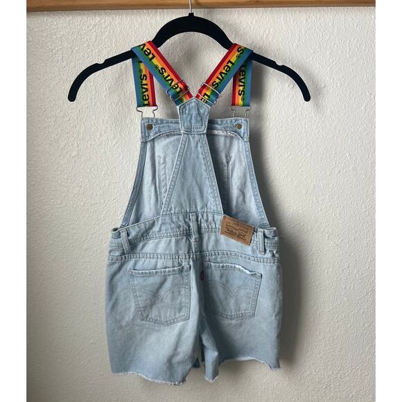 Levi's‎ Denim Rainbow Strap Shortalls, Girls Size 8 - Picture 2 of 5